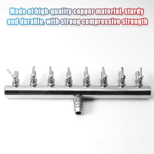 Aquarium Air Pump Valve, Aquarium Air Line Splitter Metal Fish Tank Distributor - size: 8 Way