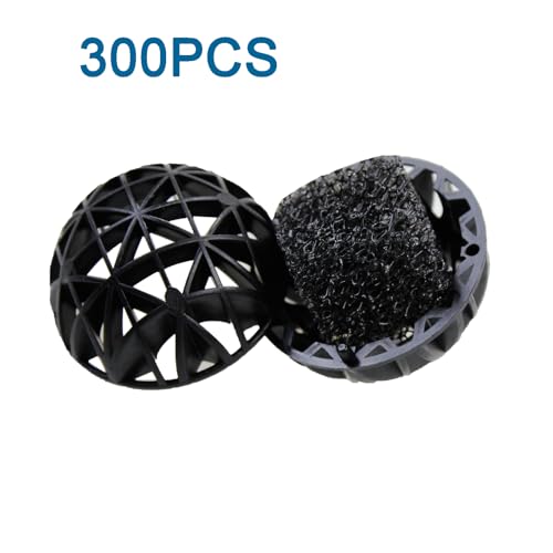 AQUANEAT 1.4" Large Bio Balls for Pond Filter Koi Pond Aquarium Fish Tank Sump Filter Media with Free Media Bag 300pcs - size: 1.4"