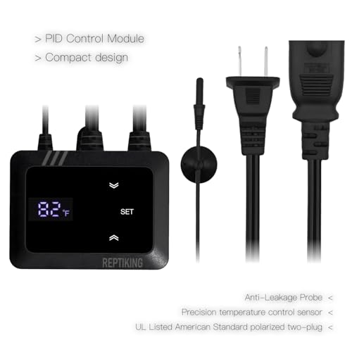 Reptile Dimming Thermostat, Heat Lamp Temperature Controller, Reptile Terrarium PID Digital Thermostat, Heating Controller for Basking Spot Heat Bulbs and Ceramic Heat Emitter