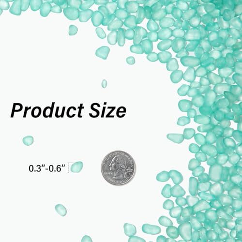 QEQEKAKA Sea Glass Stones for Crafts About 2.75LB (1180g/41.62oz) Glass Pebbles Gemstones Bulk for Beaching Wedding DIY Decoration Aquarium Turtle Tank Vase Filler - color: Mint Green, size: 2.75LB (1185g/41.79oz)