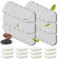 Veehoo 12 Pack Replacement Filters & 12 Pack Pre-Filter Sponges Set for 135oz 304 Stainless Steel Cat Water Fountain, 6 Months Set of Replacement Filters for Cat Fountain
