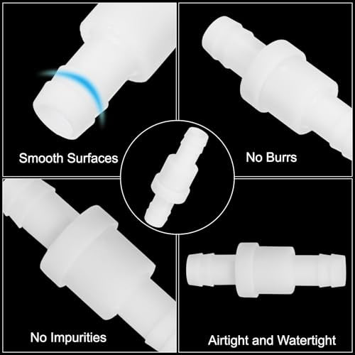 PATIKIL 1/2" Barb Hose One Way Inline Check Valve, 2 Pcs Plastic Non Return Water Stops Ozone Resistance Valve for Aquarium Garden Fuel Oil Air Gas, White - size: 0.5 Inch