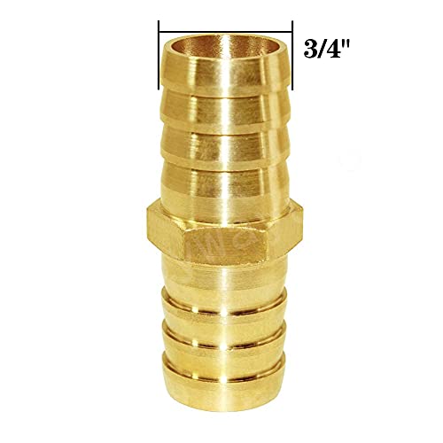 Joywayus Hose Barb 3/4" Hose ID,Hex Brass Fitting Intersection/Split Brass Water/Fuel/Air with 6 Stainless Steel Clamps(Pack of 3) - size: 0.75 Inch, style: 3PCS