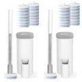 Disposable Toilet Brush 2 Pack- Toilet Bowl Cleaner, Toilet Cleaning Supplies, Toilet Brush with Holder, 28 Refills for Deep Cleaning and Hygienic Bathroom Maintenance - size: 2 Brush+28 Refills