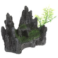SHINEOFI Resin Aquarium Mountain Ornament Hiding Cave, Small Fish Tank Decoration for Shrimp and Reptile Shelter, Natural-Look Aquatic Landscape Accessory