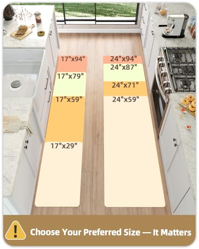 Color&Geometry Anti Fatigue Cushion Kitchen Mat for Floor -24"x94",Wide,Easy Clean, Water & Oil Proof, Anti Slip, Foam Rubber Runner Rug for Front Sink Comfort Standing,Black - color: Black, size: 94"L x 24"W x 0.4"Th
