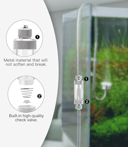 Aquarium CO2 Bubble Counter with Built-in Check Valve for CO2 Generator Regulator, Double-Head - color: double-head