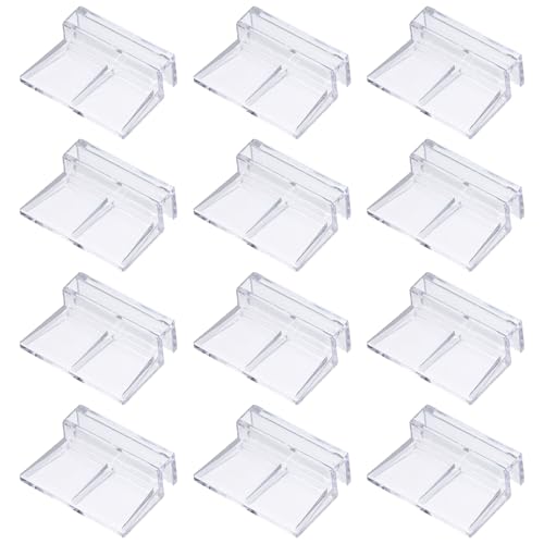 12 Pcs Aquarium Lid Clips, 6 mm Acrylic Aquarium Cover Bracket Fish Tank Lid Older Fish Tank Clip Transparent Easy to Clean, Intended for Rimless Aquariums Top Cover - size: 6 mm