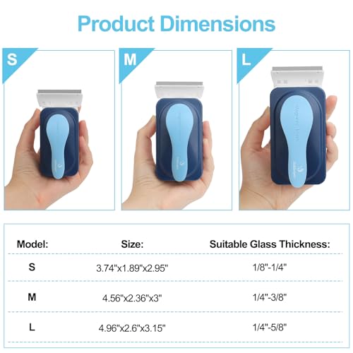 fishkeeper Aquarium Magnetic Glass Cleaner, Fish Tank Algae Magnet Cleaning Tool with Algae Scraper for Glass Aquariums Tank, Floating Scrubber Brush, 2 Detachable Scrapers, Small - size: S for Glass Thickness：1/8"-1/4"
