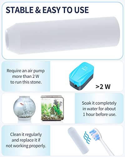 Pawfly Aquarium Replacement Air Stone Bubbler for Specific Classic Tube Flow Halo and Life Fish Tanks Mini Compatible Bubble Release Tool Oxygen Diffuser for Nano Air Pumps, 5 Pack