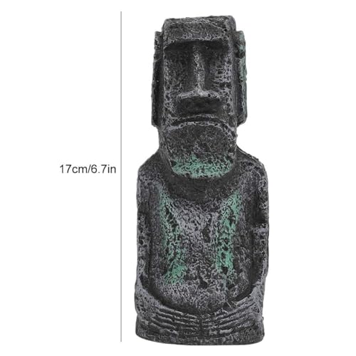 Easter Island Head Statue, Aquarium Fish Tank Ornament Home Desktop Decoration Accessories Fish Tank Aquarium Decoration(18)