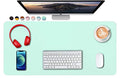 SUJAYU Dual Sided PU Leather Desk Pad, Mouse Pad, Office Desk Mat, Non-Slip Laptop Desk Pad, Waterproof Desk Writing Pad for Office and Home (31.5" x 15.7", Green+Blue) - color: Green+blue, size: 15.7" x 31.5"