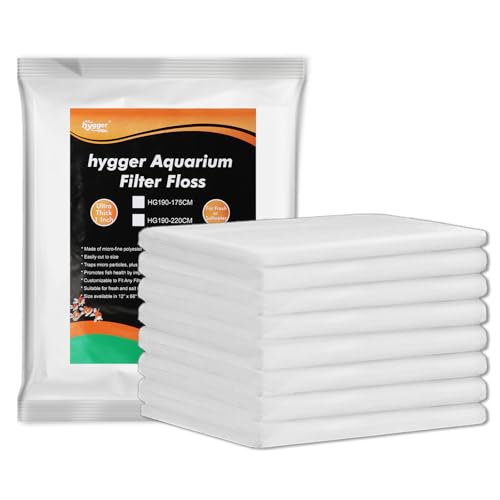 hygger 3/4'' Thick Aquarium Filter Floss 12"x 86" Poly Fiber Fish Tank Filter Media Water Polishing Filter Pad for Sump Canister Hang On Back Filter Cut to Size - size: 12"x86"