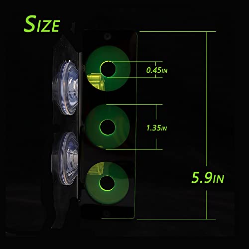 kcrygogo Coral Frag Holder Acrylic Coral Rack with Powerful Double Suction Cup and Placstic Screws Suitable for Household Fish Tanks (2pcs 3 Plug Hole,Fluorescent Green and Orange)