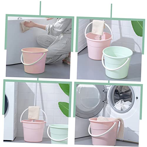 Garneck Heavy-Duty Utility Bucket Water Container for Mopping Storage Bucket Handle for Car Wash - color: Pink