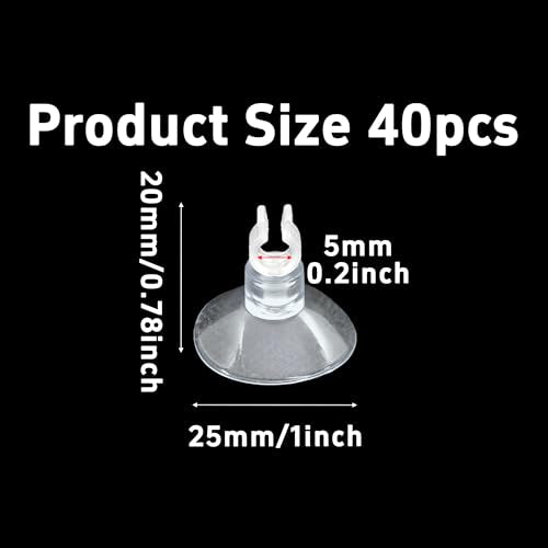 40PCS 5mm Aquarium Suction Cup Clips, Clear Airline Tube Holders for Fish Tank Air Hose, Clamps for Aeration Tubing Setup and Organization - size: 5mm