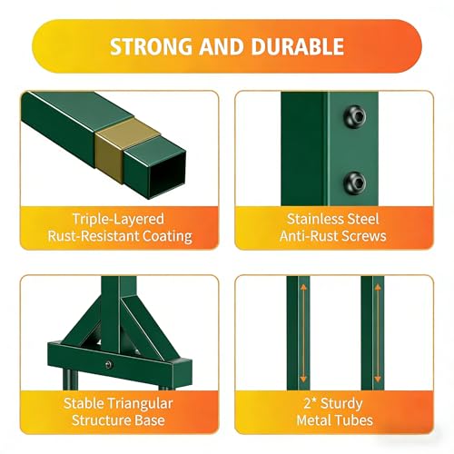 HeroicLion Garden Hose Holder Holds 2 x 160FT Hoses, Super Stable Water Hose Holders with 4 Spikes, Rustproof Freestanding Hose Stand Hanger Garden Hose Storage for Outside Yard Lawn Farm, Green - color: Green-39.8 Inch Height