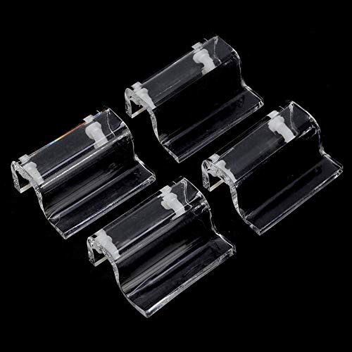 ZJchao 4-Pack Clear Aquarium Glass Cover Clips – Rimless Lid Holders Compatible with Flat- Fish Tanks, Secure Adhesive- Support for Glass Canopy Covers