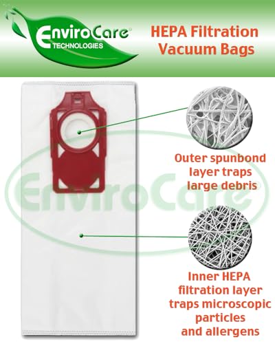 EnviroCare Replacement HEPA Vacuum Cleaner Bag Designed to Fit Riccar Vibrance and Simplicity Symmetry Uprights 6 Bags