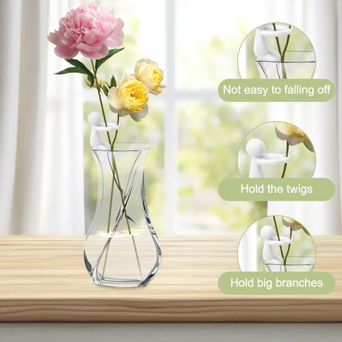 Plant Propagation Buddy, Plant Cutting Holders People, Plant Nurturing Decorative Plant Supports, Propagation Friends for Indoor Gardens or for Sprouts, Stems, Shoots and Cuttings(3PCS-White) - color: White-3pcs
