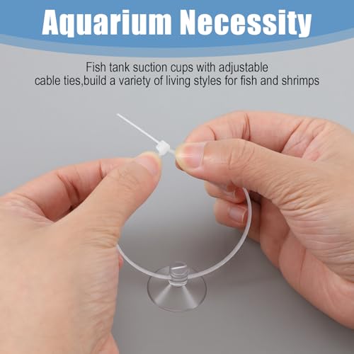 50 Pcs Suction Cup Clips,25mm Aquarium Suction Cups for Tubing,Aquarium Suctions Cup Clips and 50 PCS Adjustable for Air Tubes, Moss, Fish and Shrimp Nests, Plants