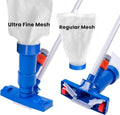 Pool Spa Jet Vacuum Cleaner with 56" Pole and 2 Filter Bags (Ultra Fine and Regular), Portable Underwater Sweeper with Brushes for Above Ground Pools, Hot Tubs, Ponds and Fountains
