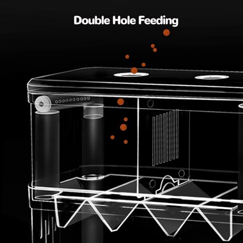 J-star Large Fish Breeder Box for Aquarium Tank, Acrylic Breeding Box for Guppy/Betta/Shrimp/Clownfish, Baby Fish Hatchery & Isolation Tank - size: Large