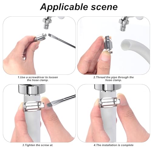 20PCS Stainless Steel Hose Clamp Adjustable (27-51mm)1-1/8'' - 2'' Worm Gear Hose Clamp, Adjustable Worm Gear Pipe Fuel Line Hose Clamps Heavy Duty for Plumbing, Automotive - size: 20 pcs (1-1/8'' - 2'')