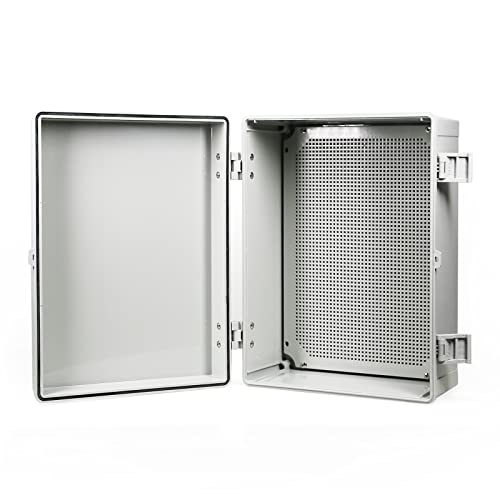 Sunnyglade ABS Plastic Dustproof Waterproof IP65 Junction Box Universal Durable Electrical Project Enclosure with Lock (15.7“x11.8”x7”) - size: 15.7“x11.8”x7”