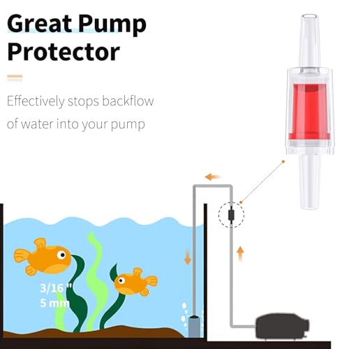 Pawfly 26 Feet Aquarium Air Tubing Standard 3/16" Airline Tubing Air Pump Accessories with Air Stones, Check Valves, Suction Cups and Connectors