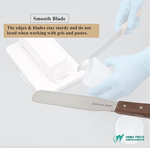 Science Lab Supplies Wooden Handle Spatula 5" Blade with Parallel Sides Used in Research Laboratory Shovel for Sampling Mixing & Handling Gels, Powders, Pastes & More