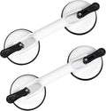 FCHO Glass Suction Cups Heavy Duty Aluminum Vacuum Plate Handle Glass Holder Hooks to Lift Large Glass/Tile Suction Cup Lifter/Dent Puller/Bathroom Safety Grab Bar (White2 Pack) - color: White