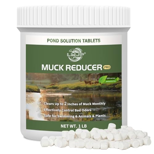 LMJP Muck Reducer - 1LB Natural Sludge Solution Tablets for Ponds & Lakes, Away Muck & Odor Control, Safe for Aquatic Life, Wildlife & Recreation, Treats Up to 6,000 Sq Ft - size: 1 Pound