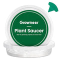 GROWNEER 15 Packs 12 Inches Clear Plant Saucers Flower Pot Trays, with 15 Pcs Plant Labels, Plastic Plant Saucer Drip Trays for Indoor Outdoor Plants Garden - size: 12 Inch, 15-Pack