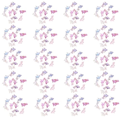 200Pcs Multicolour Cute Mini Shiny Miniature Resin Goldfish Figurines, DIY Terrarium Crafts Ornament Accessories, Mini Gardens Decor, Fairy Garden Accessories Ornament, Garden Sculptures and Statues