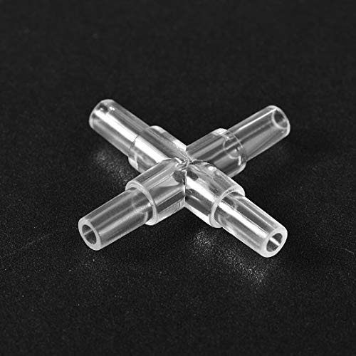uxcell Aquarium Air Valve Connector Plastic Inline Tubing Cross Valves for 4mm Fish Tank Pond Air Line 10pcs