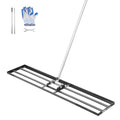 VEVOR Lawn Leveling Rake, Lawn Leveler with 83.9 in Handle, 48x10 in Ground Plate, Rust-Resistant Carbon Steel Soil Leveler, 2 Heights Adjustable, Effort Saving Lawn Leveling Tool for Yard Golf Court - size: 48"x10", style: Classic: Carbon Steel