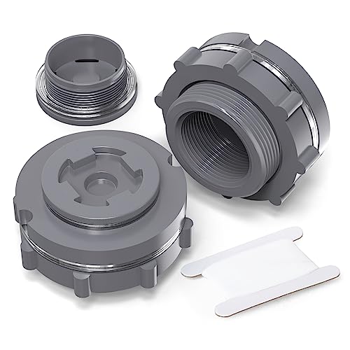 TAISHER 2PCS Black PVC 1-1/2'' Bulkhead Tank Connector Adapter Fitting with Plugs & Gasket for Water Tank, Rain barrels, Aquariums, Bathtubs and Sink - size: 1-1/2"(PVC) with Plugs & Gasket