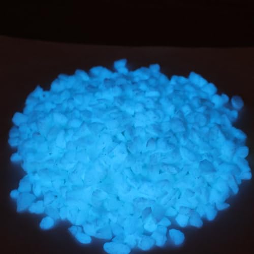 Glow in the Dark Gravel Stones,Aquarium Gravel,Aquarium Sand,Decorative Glow Gravel Rocks for Fairy Garden Fish Tank Succulents Pot Vase Filler Decor, 1 Pound (Sky Blue, 5-8mm) - color: Sky Blue, size: 5-8mm