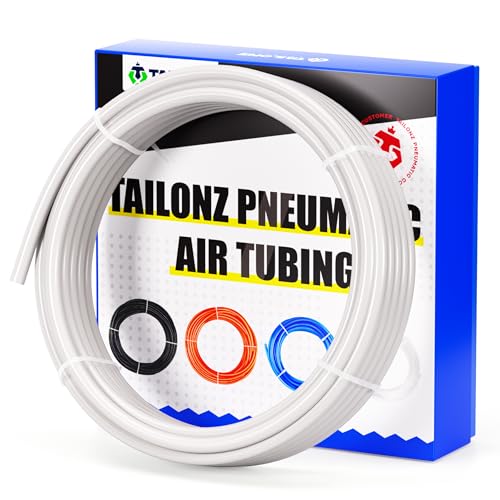 TAILONZ PNEUMATIC Air Line 3/8 inch od White Pneumatic Nylon Tube 32.8ft Air Brake Tubing Nylon Hose - color: White-Nylon, size: 3/8'' OD/32.8ft/10m