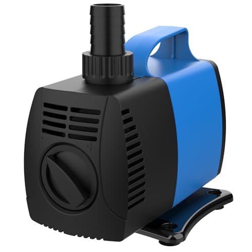 872 GPH Amphibious Submersible and Inline Water Pump - For Aquarium, Pond, Hydroponics, Fountain with Ceramic Shaft, 9.5 ft Lift, 65W - 4 Pack - color: Blue; 4 Pack, size: 872 GPH