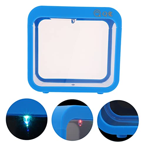 Mini Fish Tank with Light - Transparent Small Aquarium Betta Fish Bowl with 5 Color Changing Led Lights for Desktop Home Office Decor Easy to Clean and Detachable - color: Blue