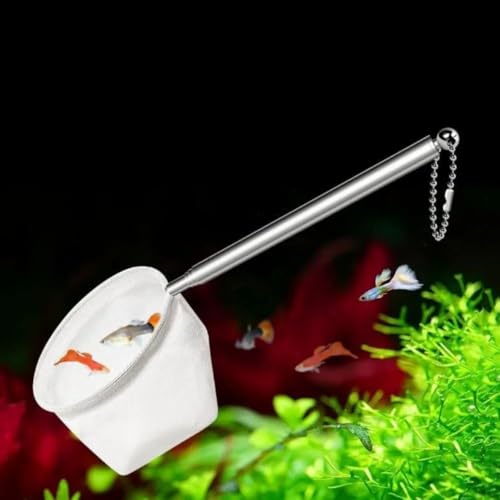 Aquarium Net with Extendable Long Handle, Adjustable Wastes Skimming Cleaning Tools Nylon Fishing Mesh Nets with Long Plastic Handle - color: square, style: L