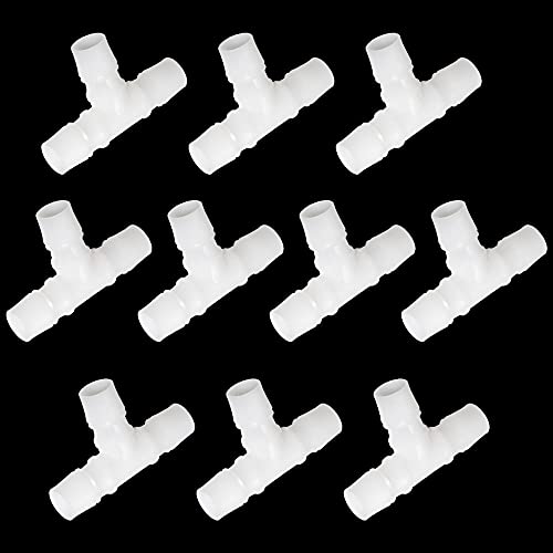 Feelers 3/4" Plastic Hose Barb Tee Fitting 10 Pack, Equal Barbed T-Shaped 3-Way Connector, Tube Splicer Union Adapter for Air Line, Fuel Line, Water Hose - size: 3/4 inch, style: 10pcs-T Shaped