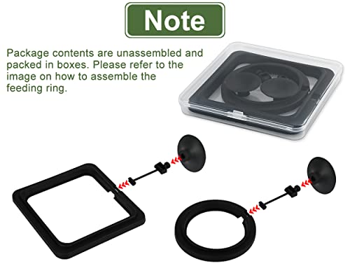 Fish Feeding Ring 2 Pieces Aquarium and Tank Floating Rings Food Feeders with Suction Cup(Black)