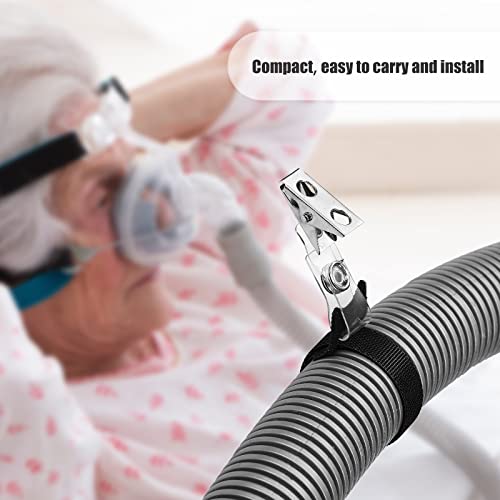 Yinkin 12 Pcs Hose Holder Clip Oxygen Tube Clips Entanglement Proof Hose Holder Secure for Uninterrupted Sleep Supplies(Black) - color: Black