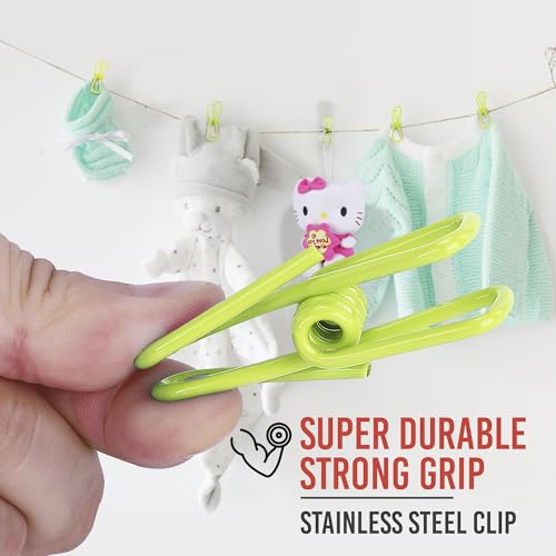 30 Pack Green Chip Bag Clips for Food - PVC 2 Inch Coated Sealer for Sealing Food - Paper Holder, Clothesline Clip for Laundry Hanging, Kitchen Bags, Multipurpose Clothes Pins - color: Green