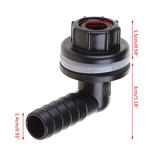 Flexible Tank Adapter (Bulkhead), Water Pipe Storage Adapter Connector, Plastics Elbow Quick Connector, 14mm Inner Diameter, Leakproof, Easy Installation, for Aquariums, Ponds Water Piping