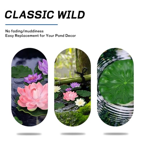 BRBASAP 6Pcs Realistic Floating Lily Pads for Ponds Artificial Foam Lotus Leaves for Pond Decor Plastic Water Lily Pads Foliage for Pool Koi Fish Patio Aquarium Lifelike Pond Plants