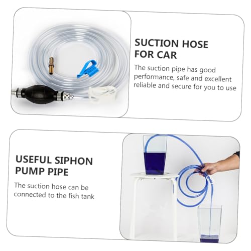 Manual Siphon Pump Water Suction Hose Kit, Car Guide Oil Tube with Flexible Suction Pipe for Water Transfer and Fuel Extraction, Multi-use Handheld Fluid Transfer Tool